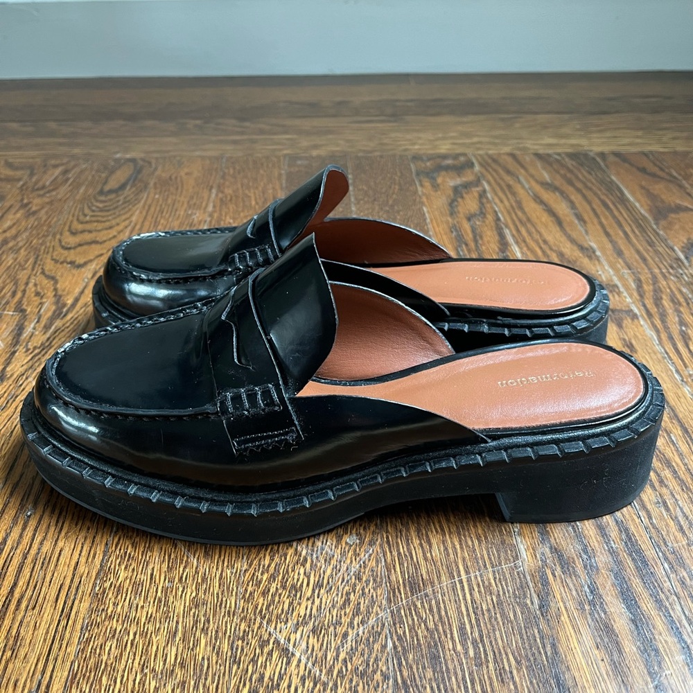 Reformation patent leather loafers - slides